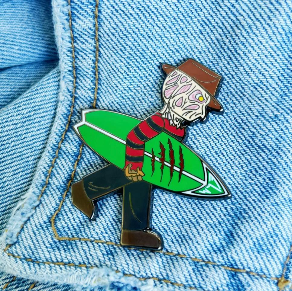 Surfing Elm Pin