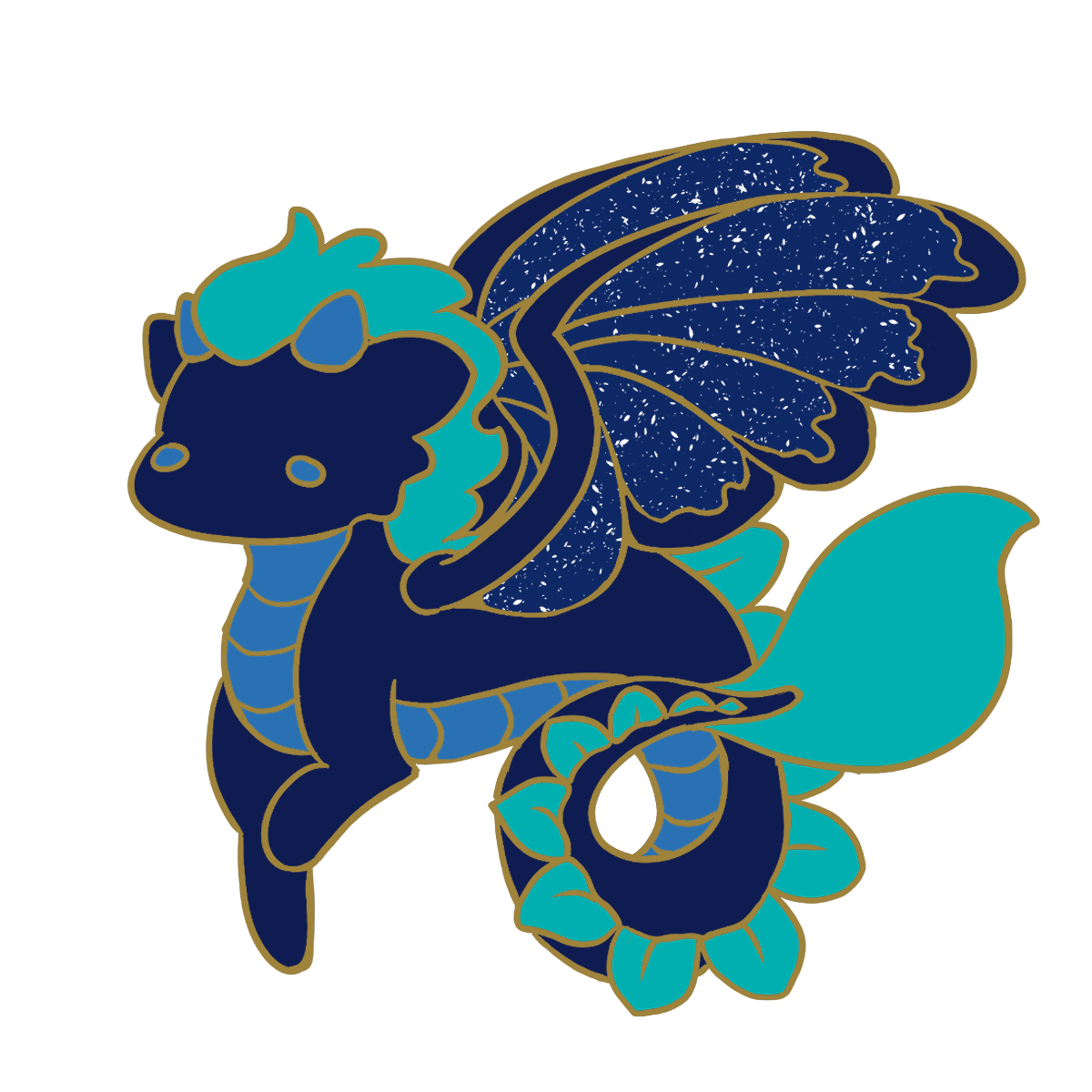 Blue Aqua Dragon sticker 