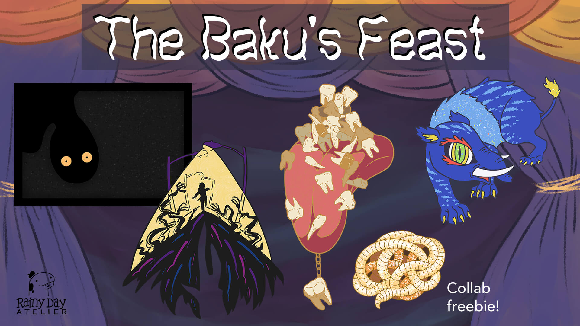 The Baku's Feast: A Nightmarish Pin Collection