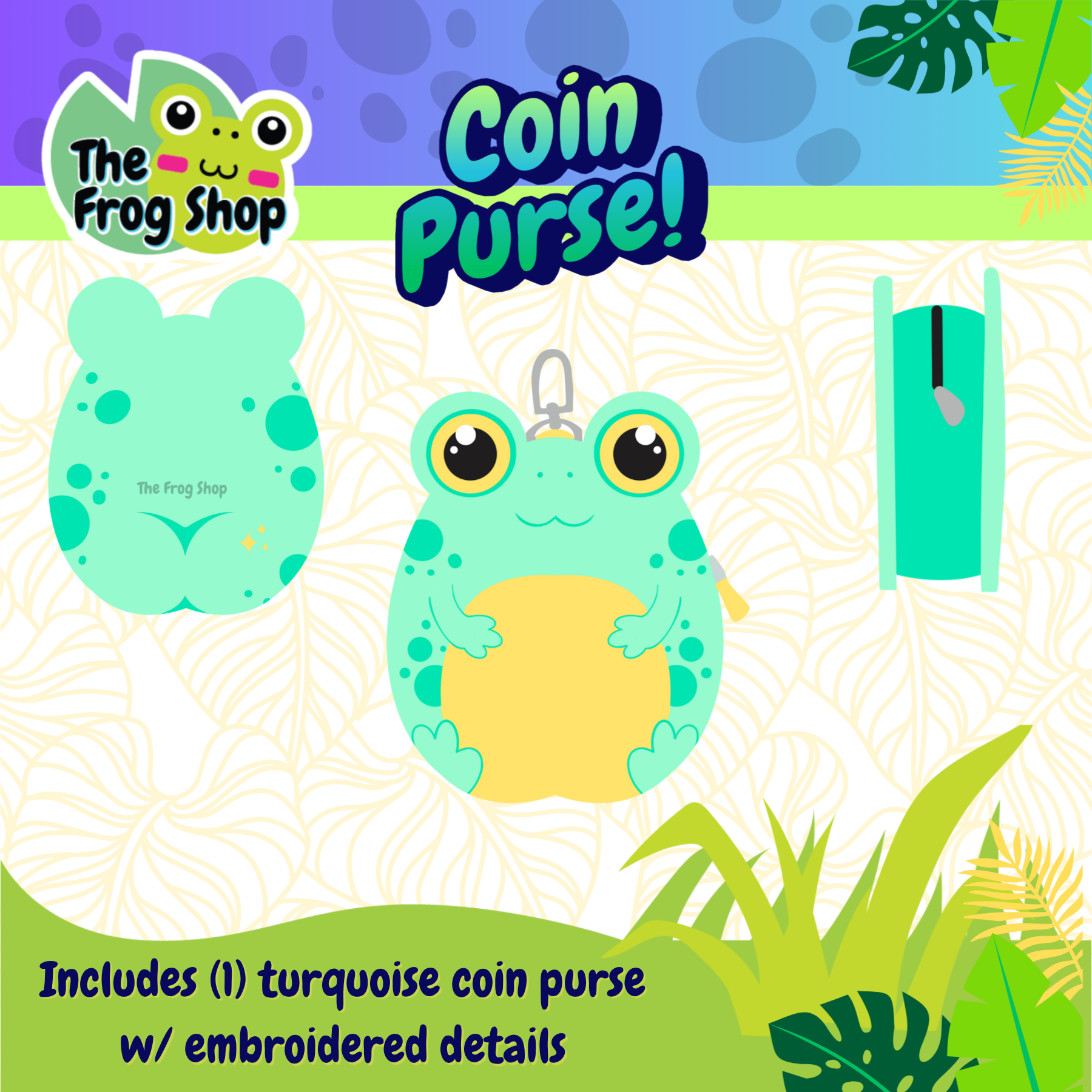 Frog Coin Purse - Turquoise