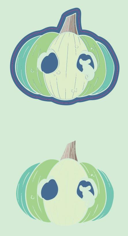 Matte Holo Green Pumpkin Sticker	