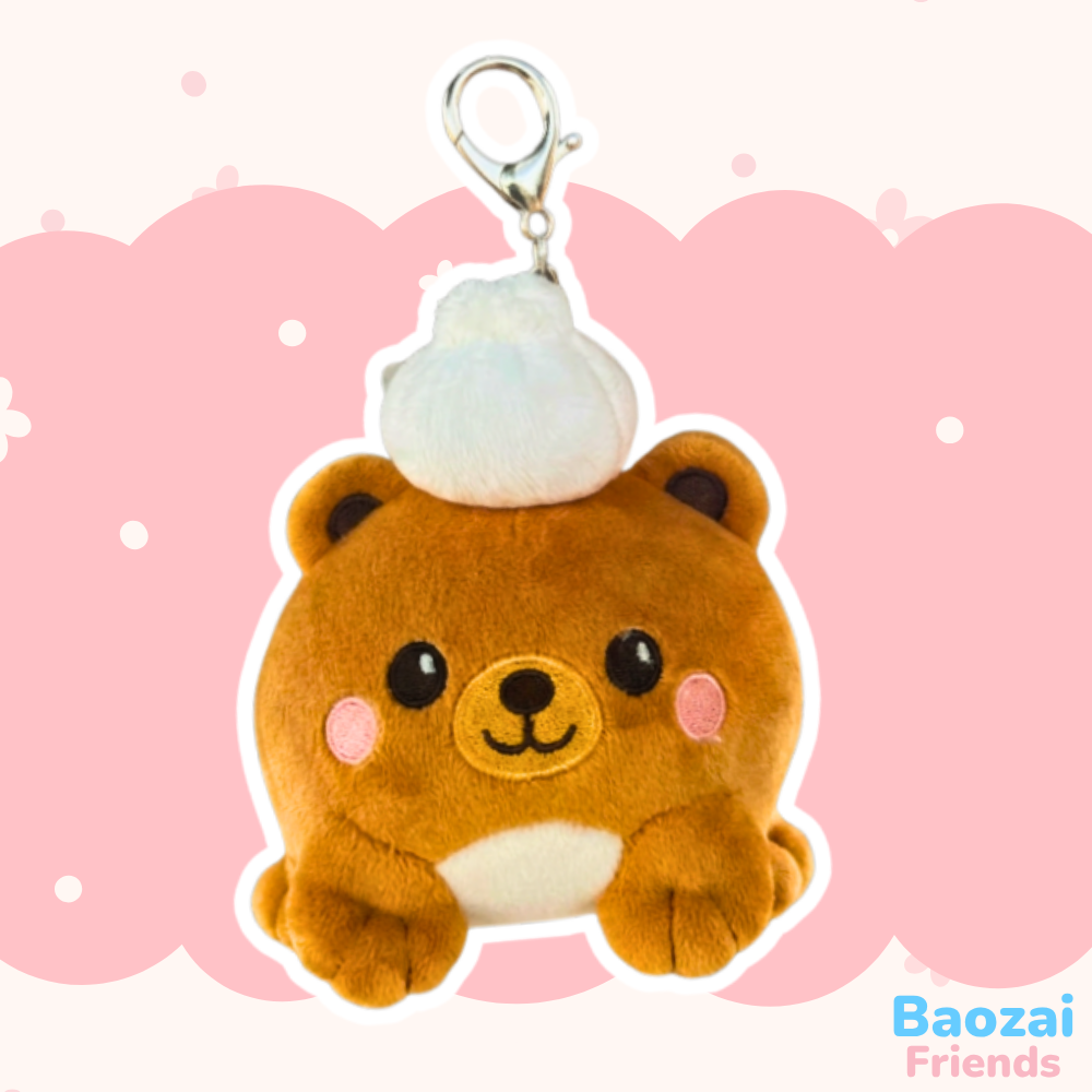 Bobo the Bao Bear Plushie Keychain (4")