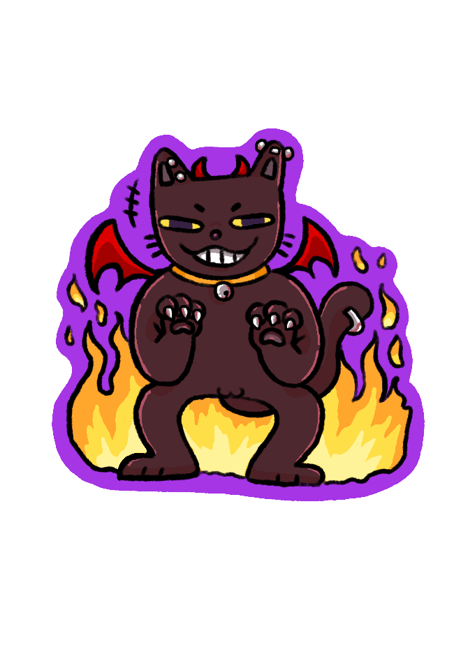 Devil Cat Sticker