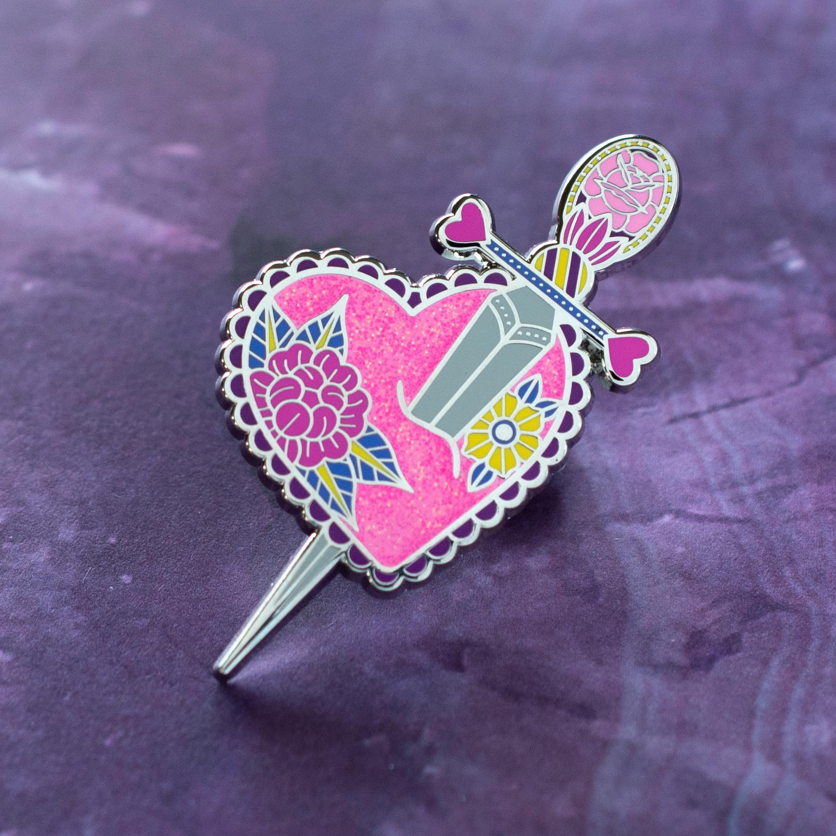 Heart and Dagger Pin - Omnisexual 