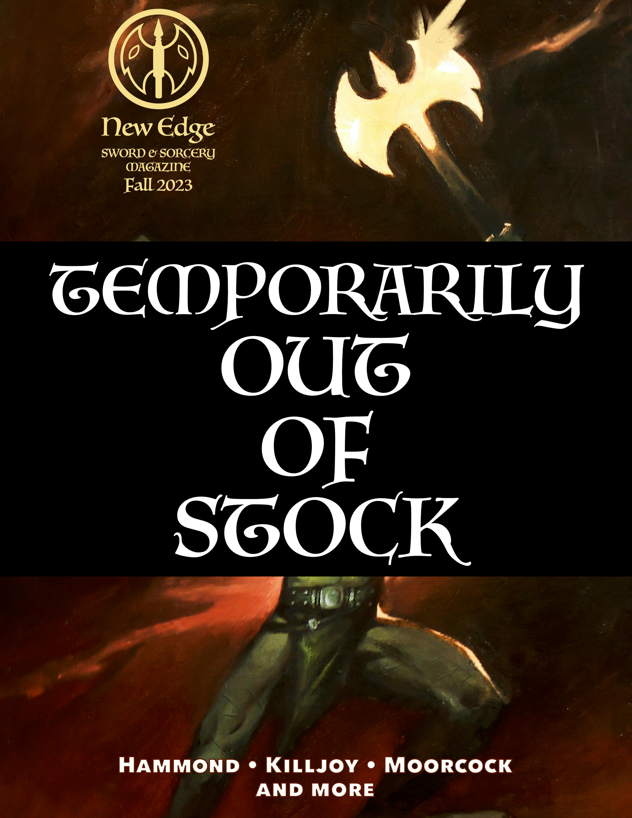  Cover for issue one with TEMPORARILY OUT OF STOCK over top. 