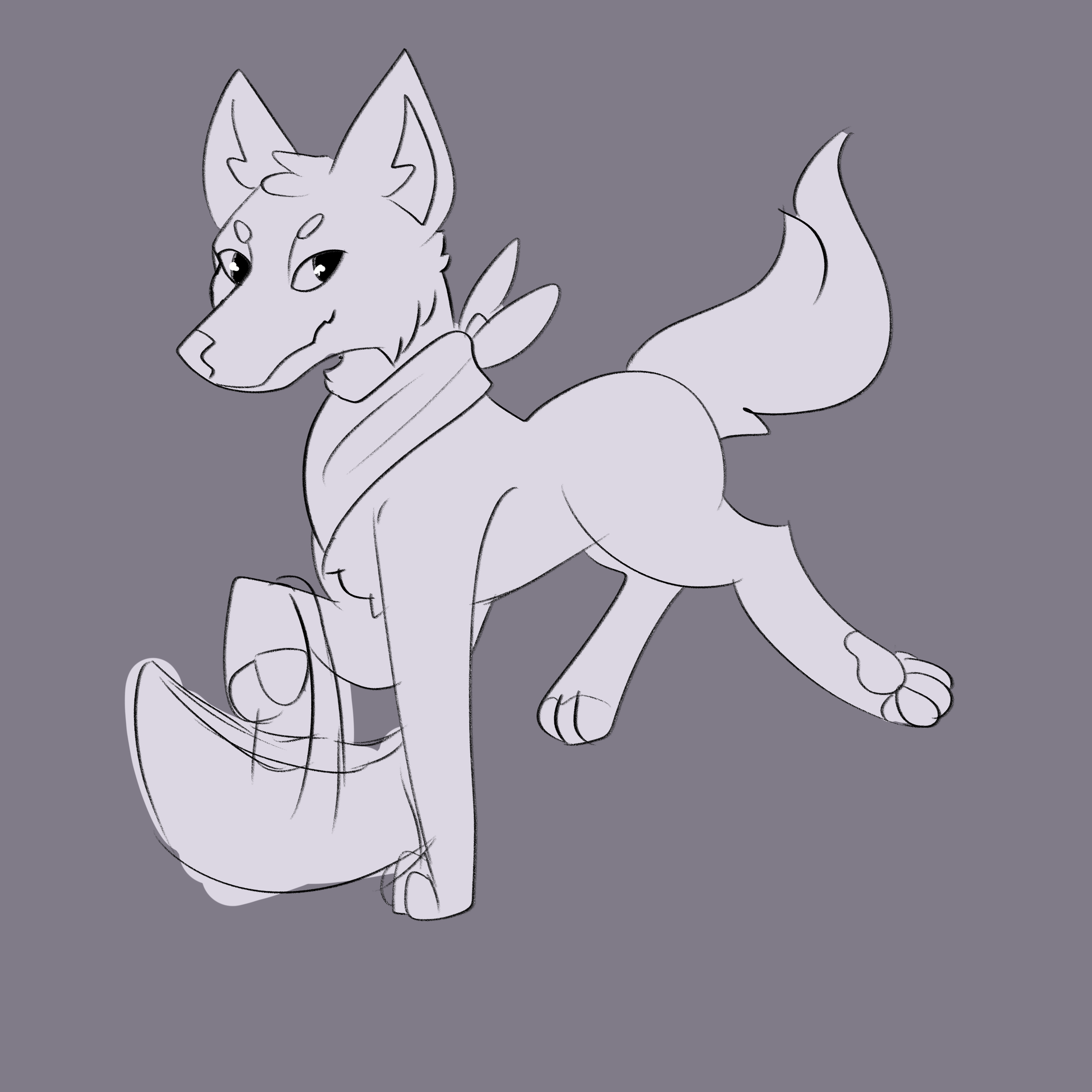 coyote with basket of food