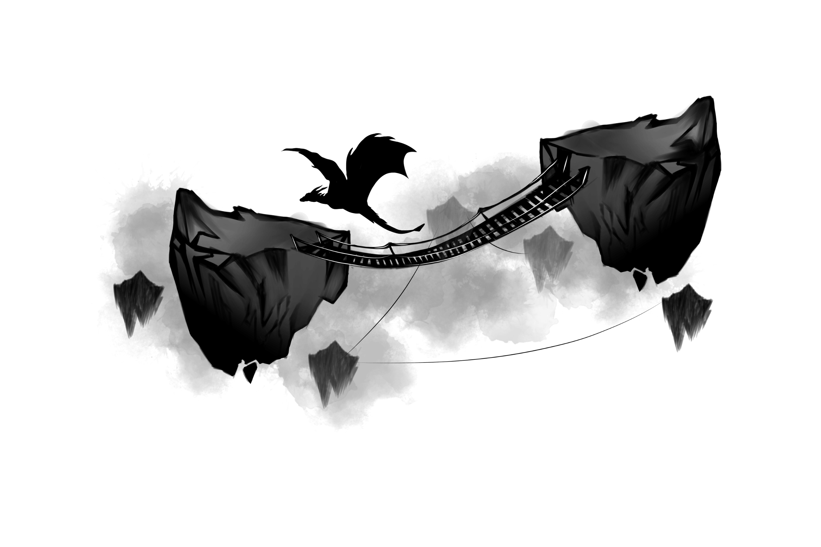 Dragon Flying between