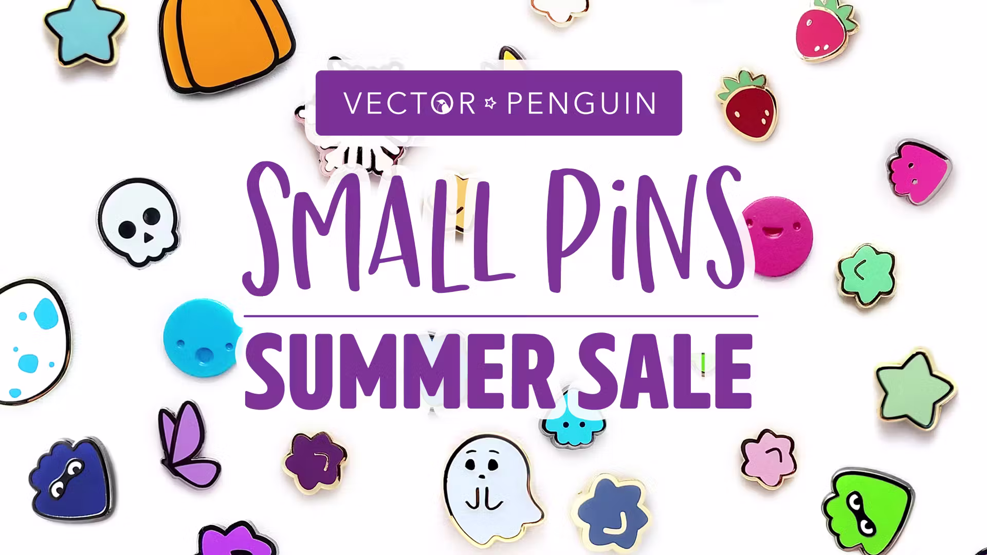 Vector Penguin Small Pins Summer Sale