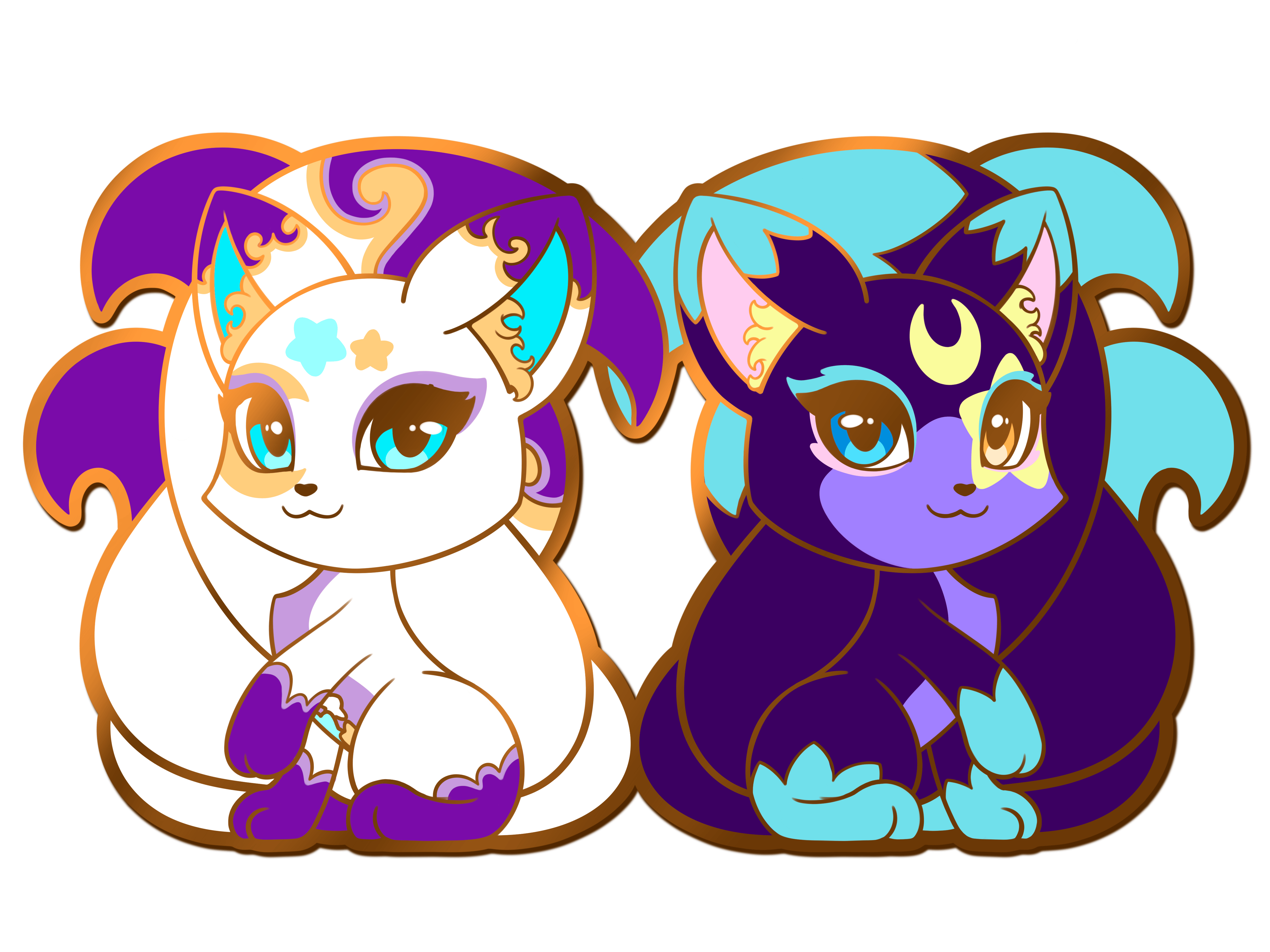 Kitsune Sisters Enamel Pin