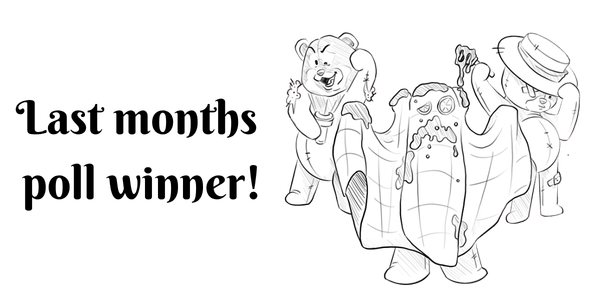 last months winner three costumed bears