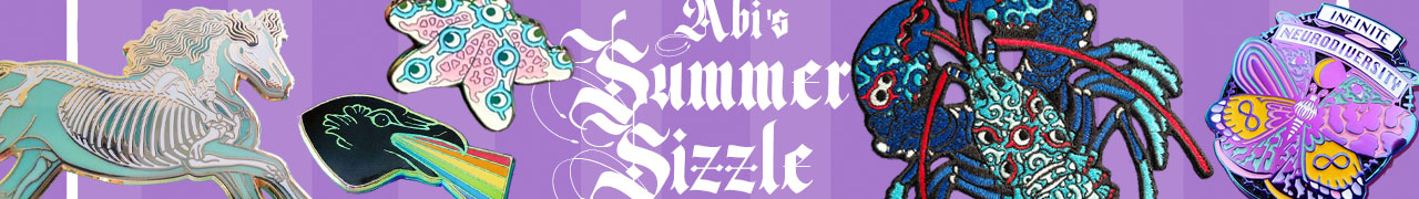 abi's summer sizzle enamel pin sale eventhttps://www.backerkit.com/c/projects/abi-stevens-art/summer-sale/pre-launch