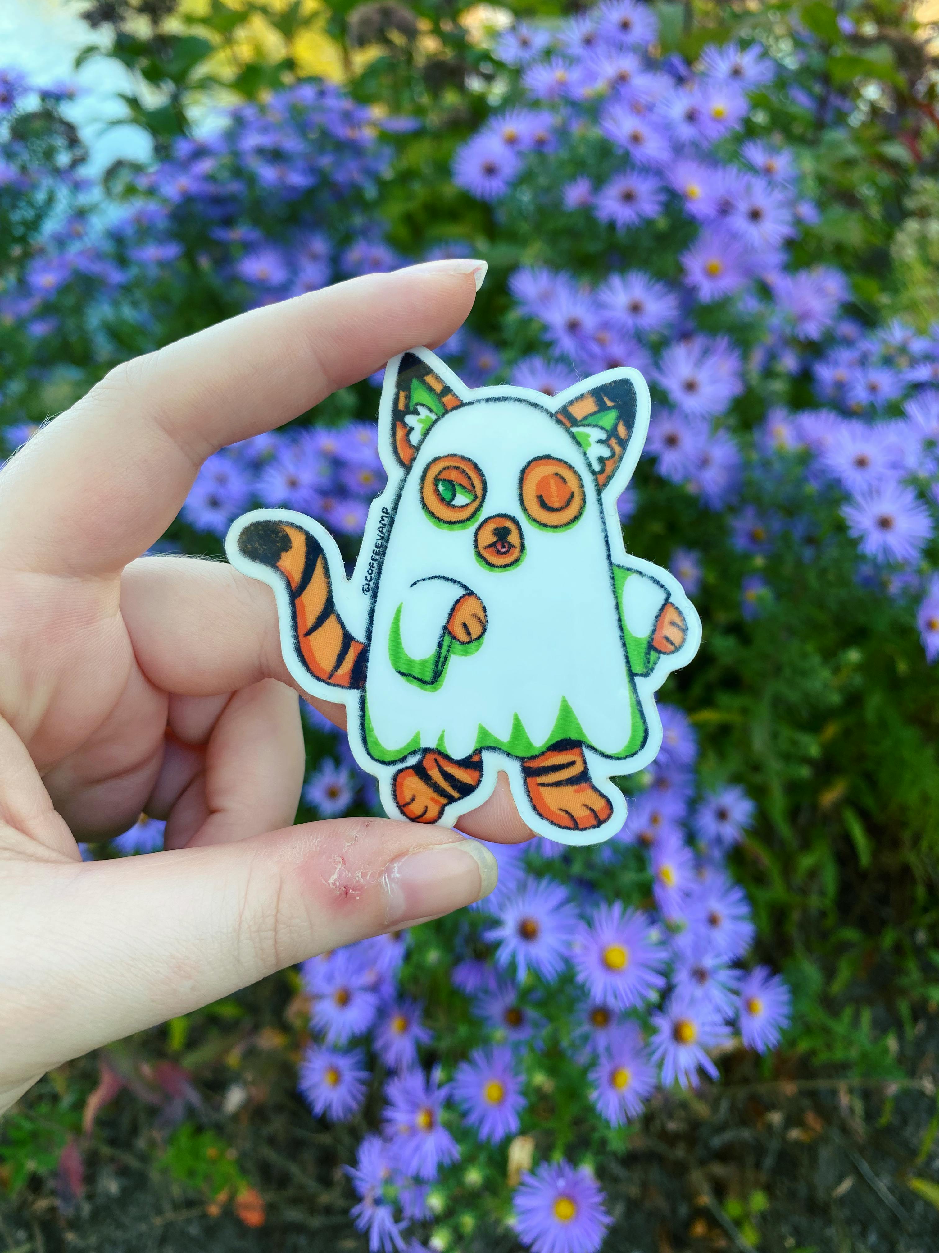 Ghost Cat Vinyl Sticker (Glow-in-the-Dark)