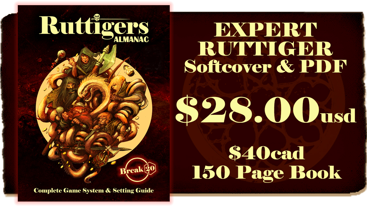 Softcover and PDF of Ruttigers RPG