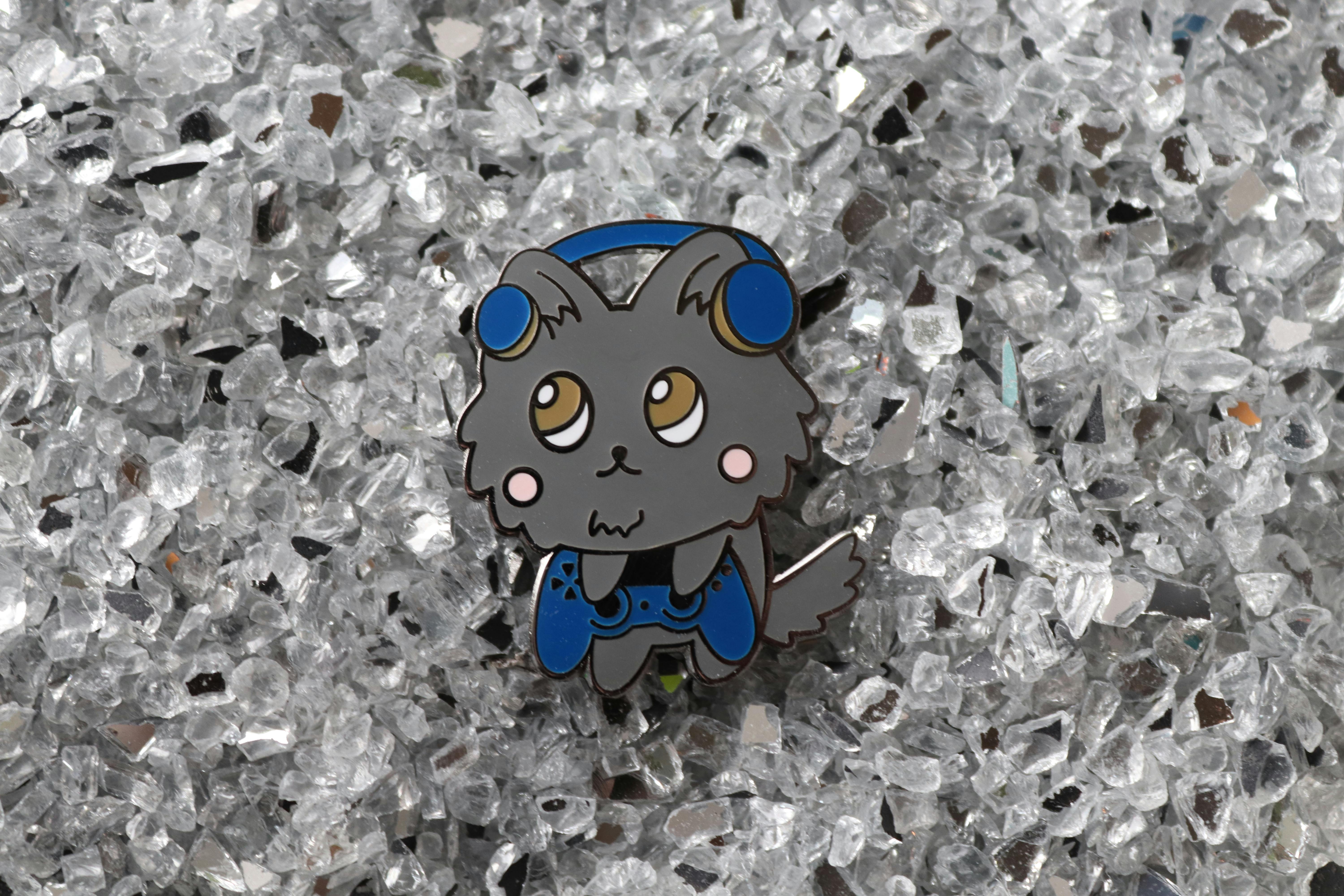 Gaming cat grey blue