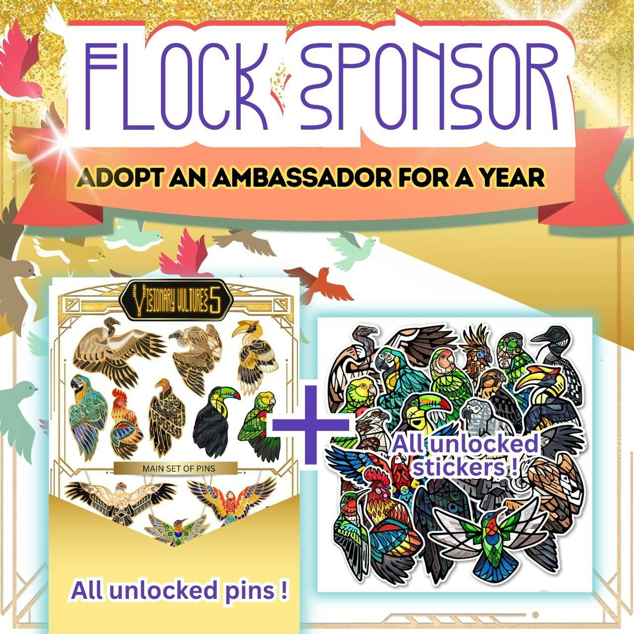 ★ Feed the Flock Sponsor + All Pins/Stickers ★