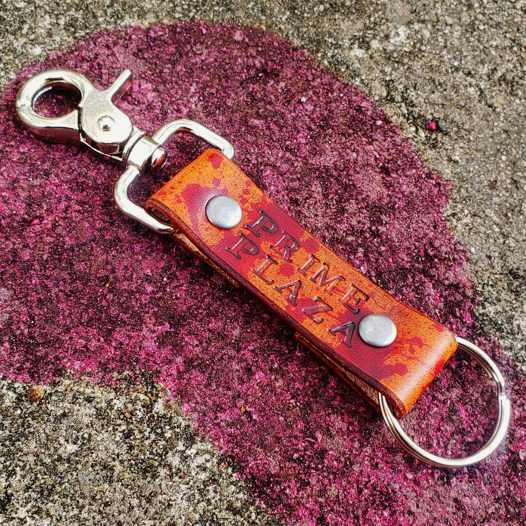 Prime Plaza Leather Keychain