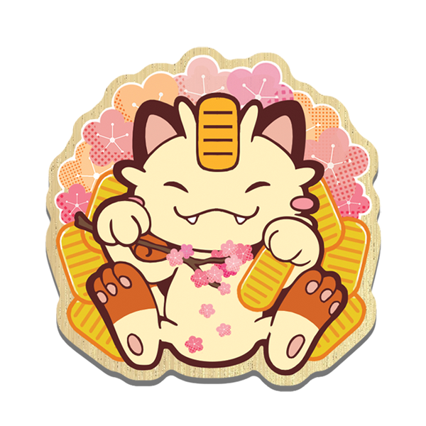 Lucky cat wooden pin