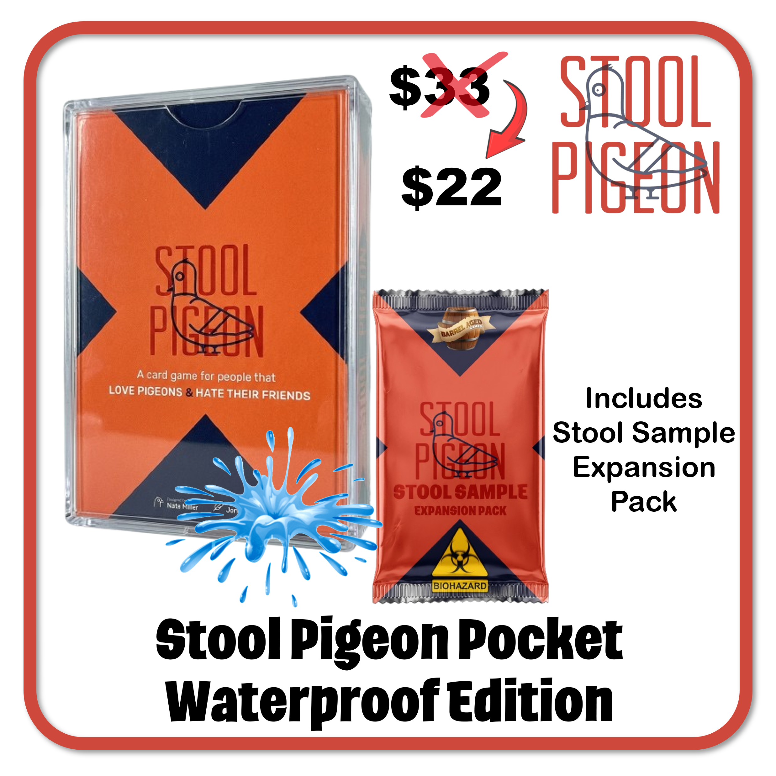 Stool Pigeon: Pocket Friendly - Travel Edition (Deluxe PVC Waterproof Cards)!!