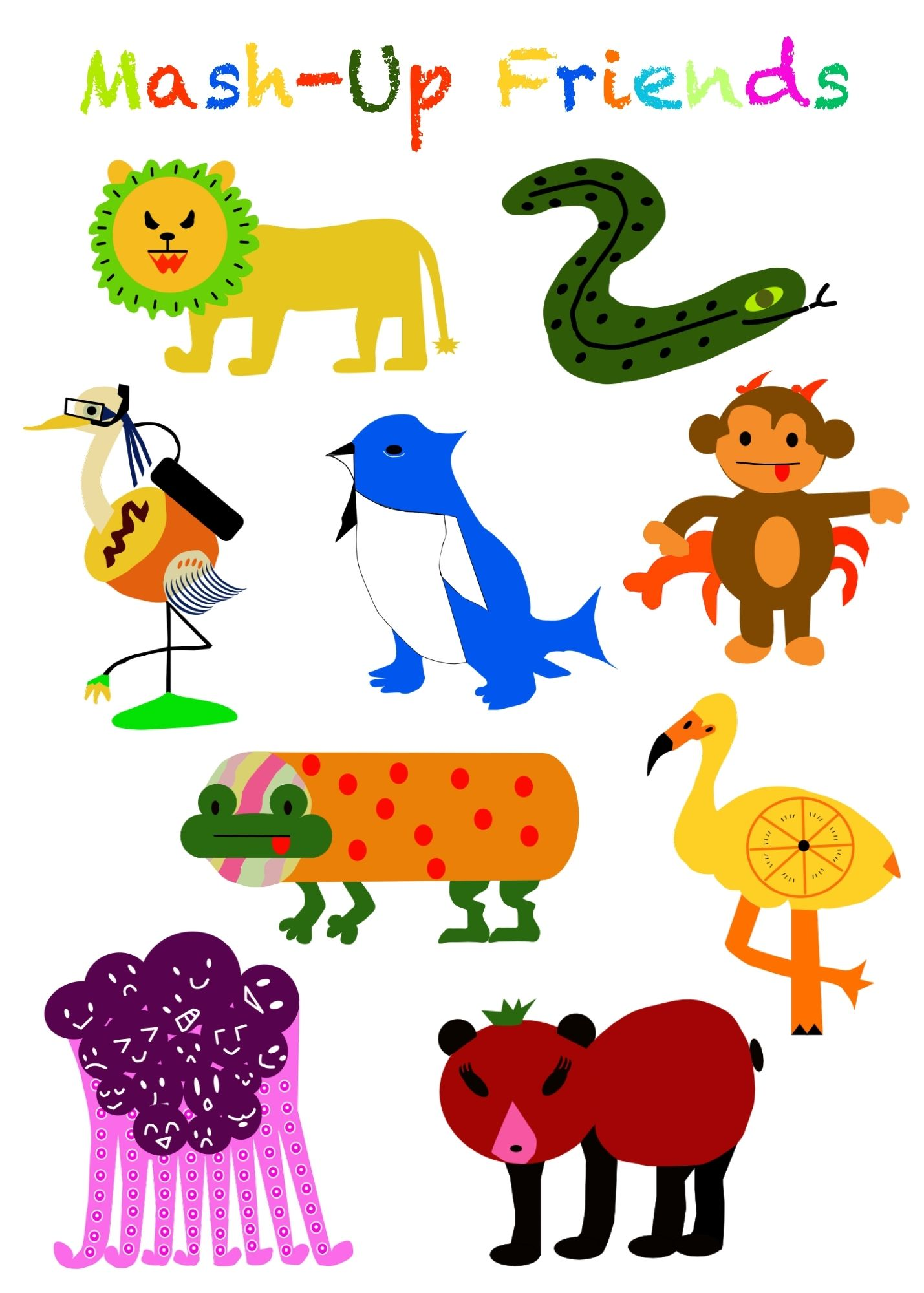 1x Mash-Up Friends Sticker Sheet