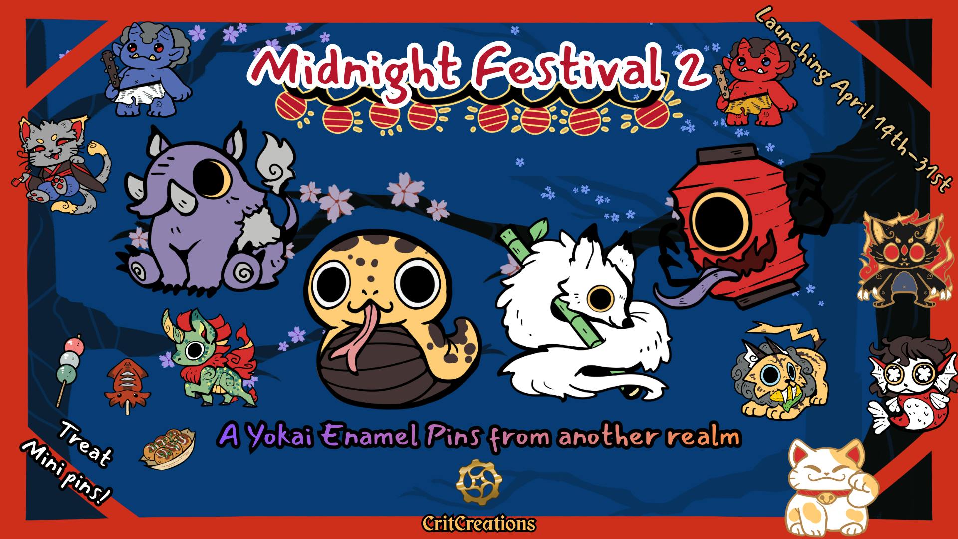 Midnight Festival 2: Yokai Enamel Pins From Another Realm