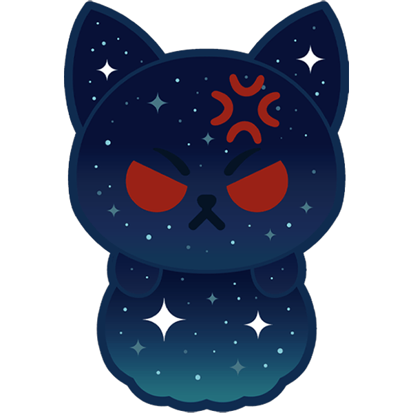 Angry Cosmic Cat 3 inch Sticker