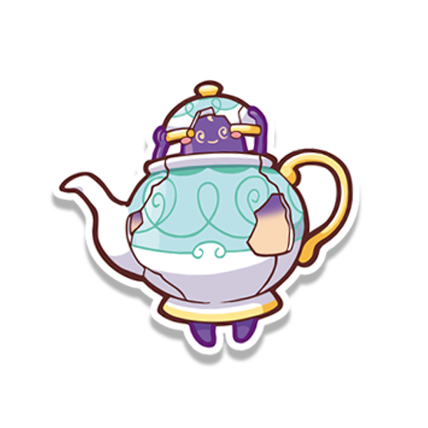 Spooky teapot sticker