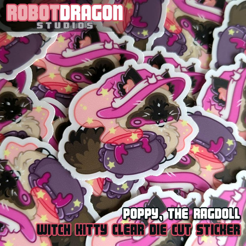 Poppy Witch Kitty Sticker