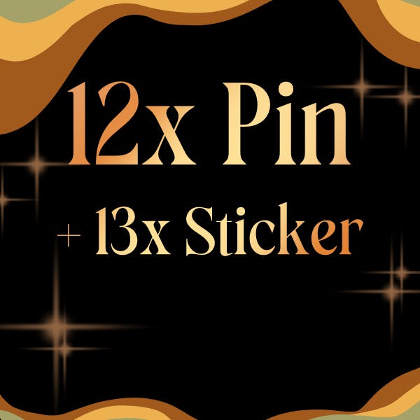 12 Pins, 13 Stickers