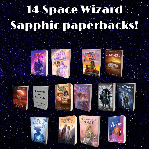 14 Space Wizard Sapphic (F/F) paperbacks!