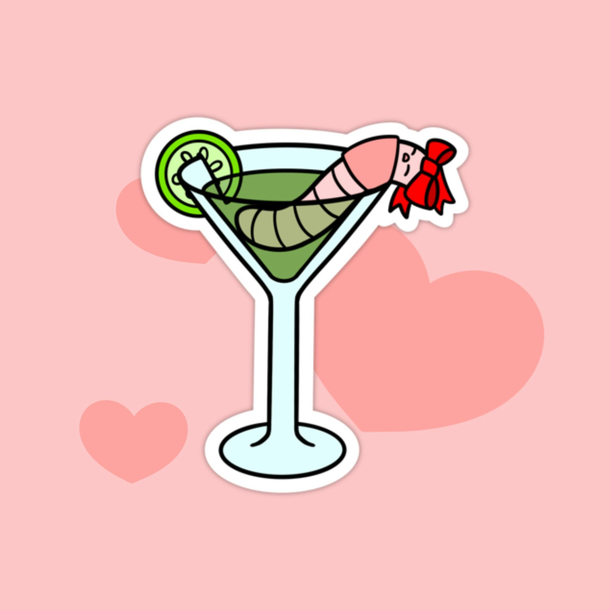Worm Martini Vinyl Sticker