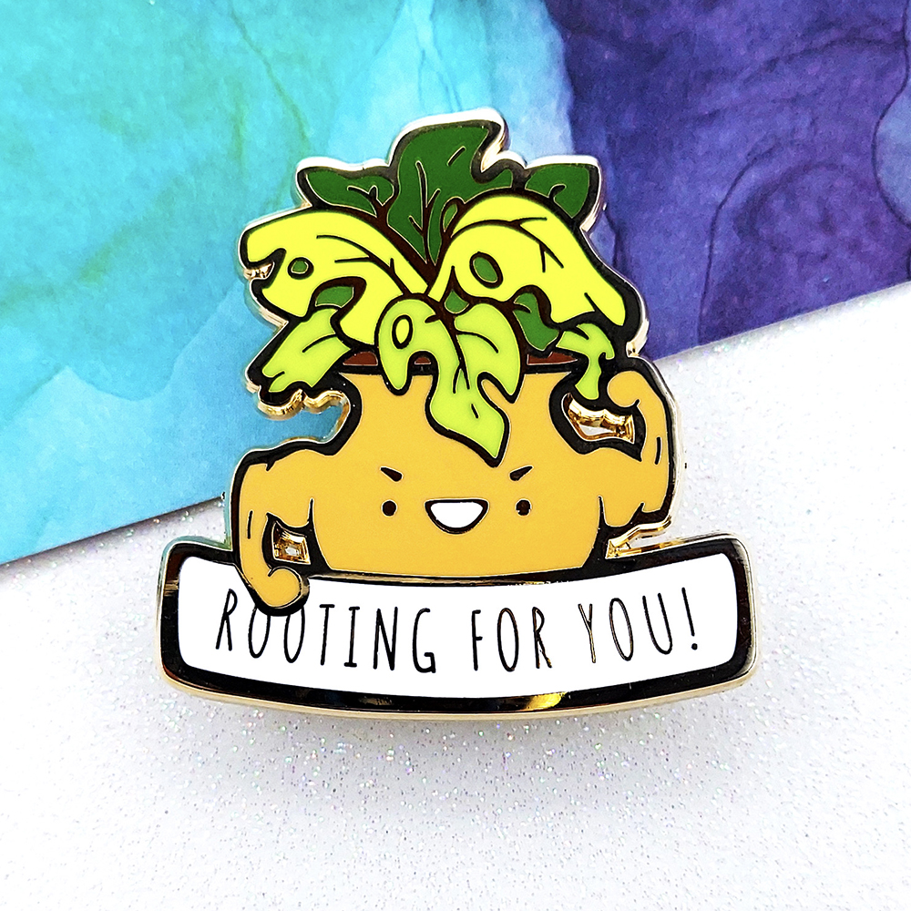 "Rooting For You" Enamel Pin (Gold)