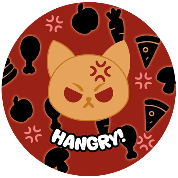 Hangry Orange Cat 2.25 inch Button