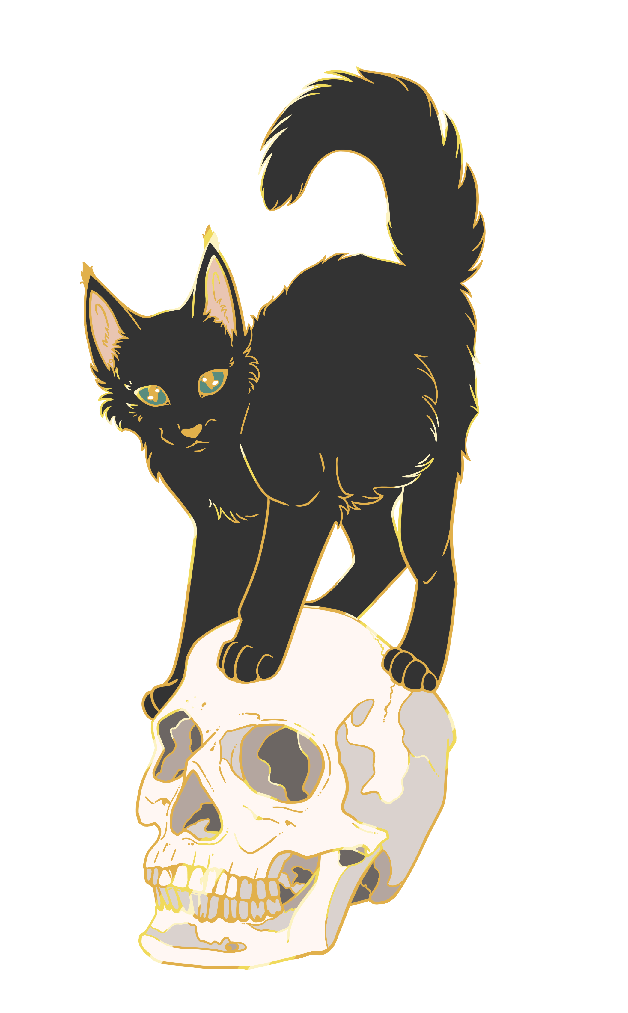 Skull Cat Pin