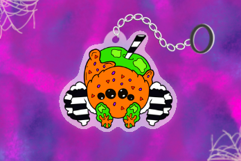 Halloween Caramelised  Apple Jumping Spider Acrylic keychain