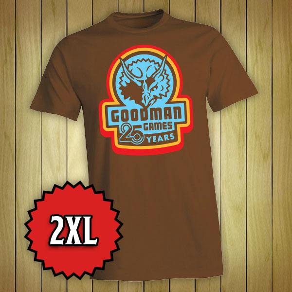 T-Shirt: 25th Anniversary Retro Design on brown (2XL)