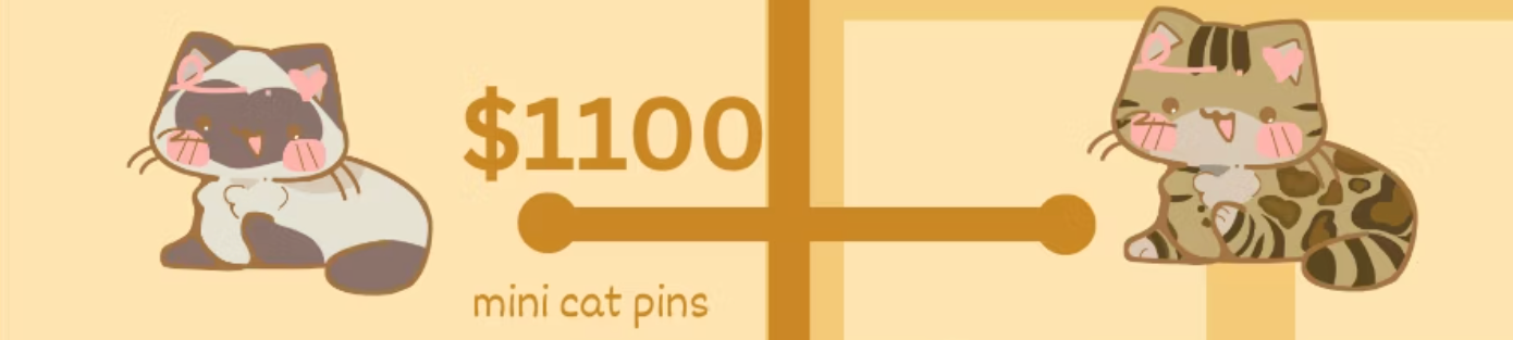 unlock siamese + rosette tabby mini cat pin!