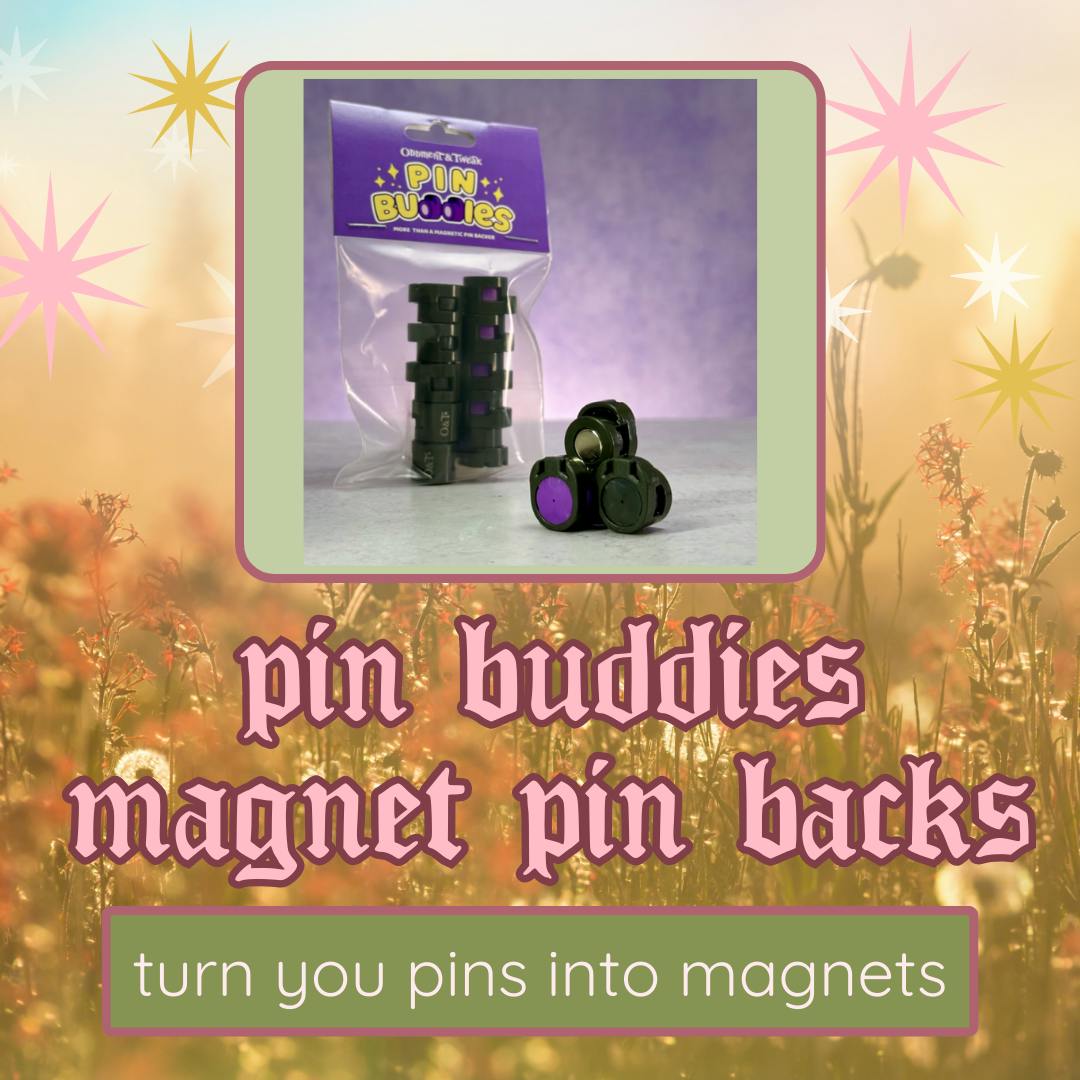 PIN BUDDIES- 2 magnetic pin backs 