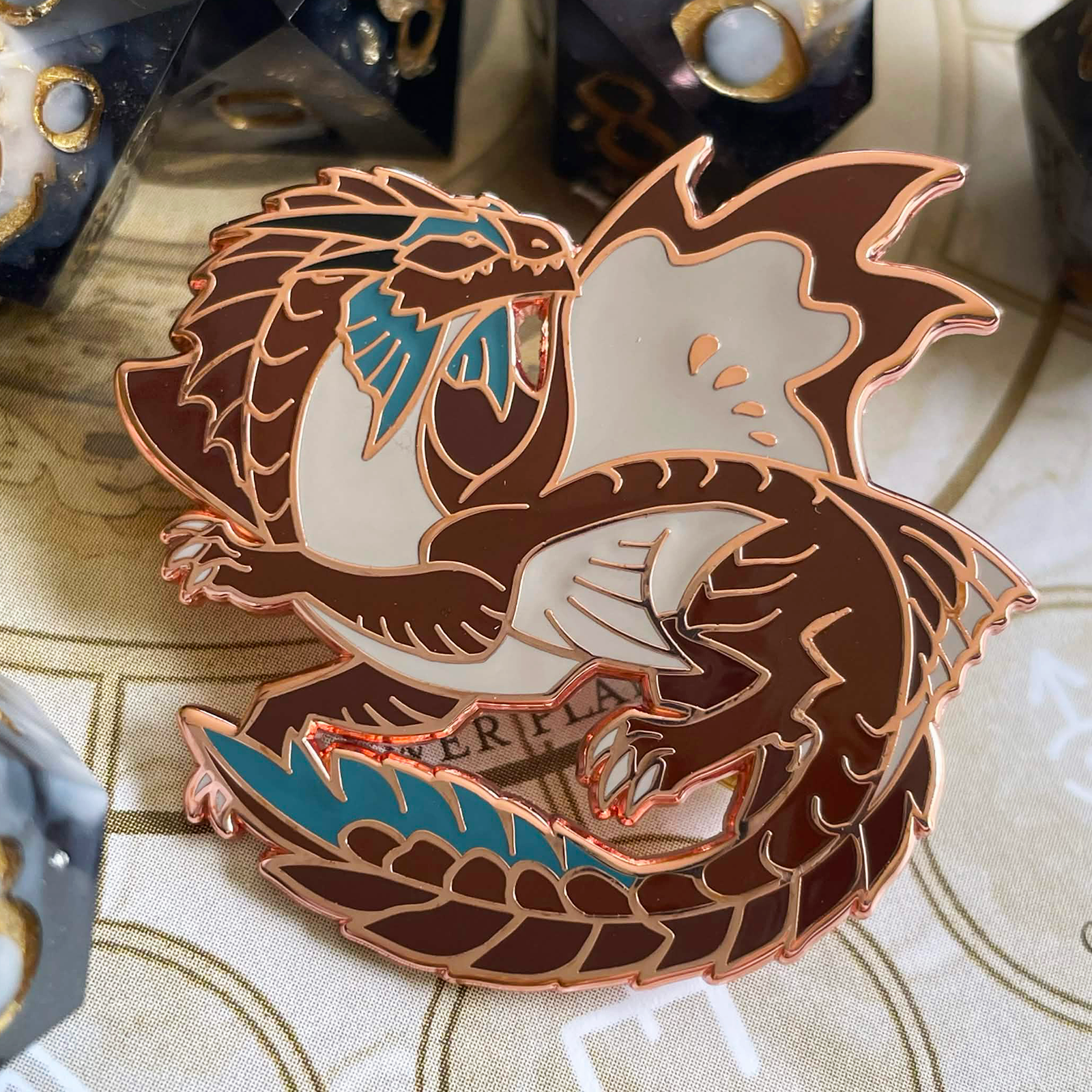 Bronze Dragon Enamel Pin