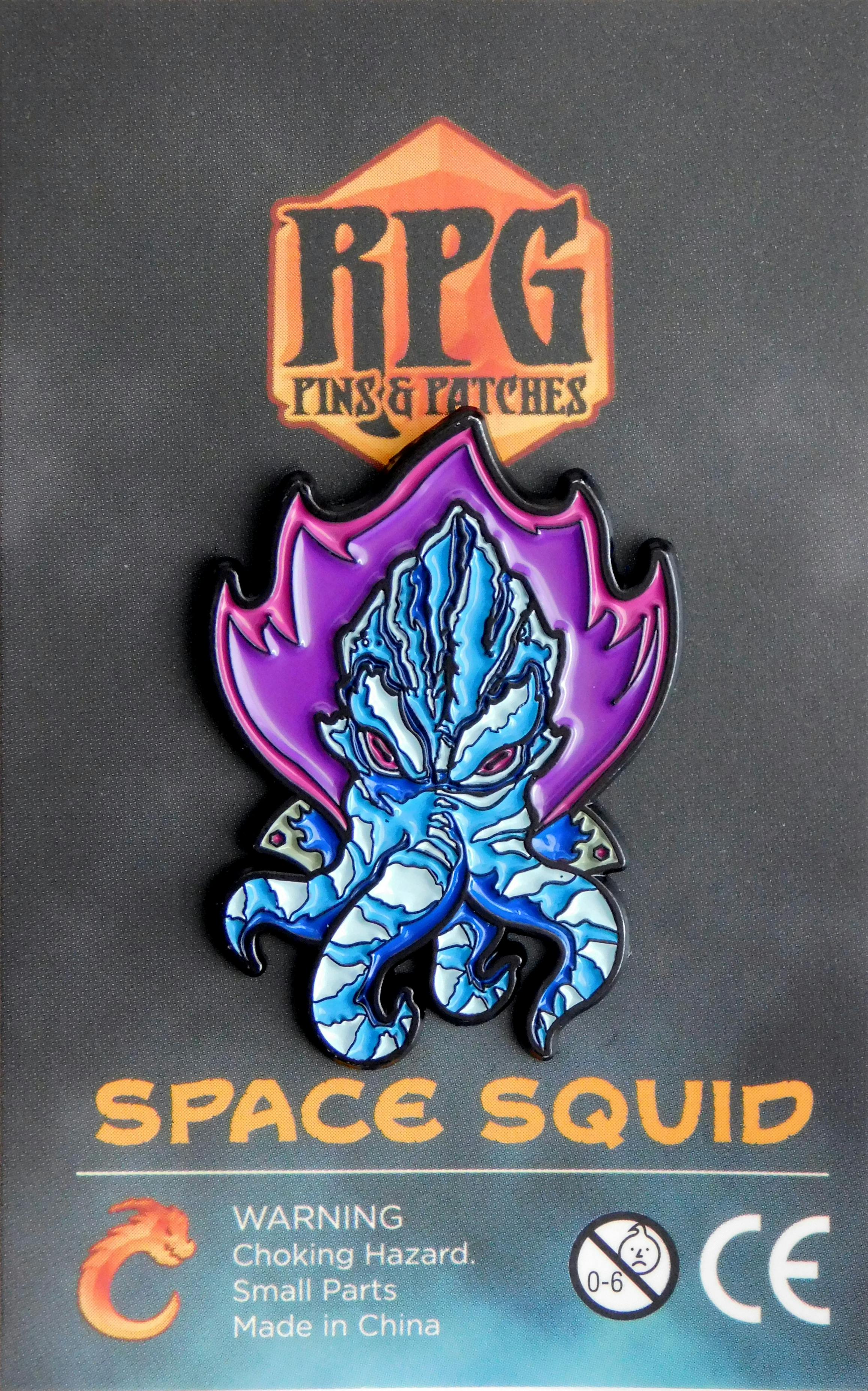 Space Squid – Blue enamel pin