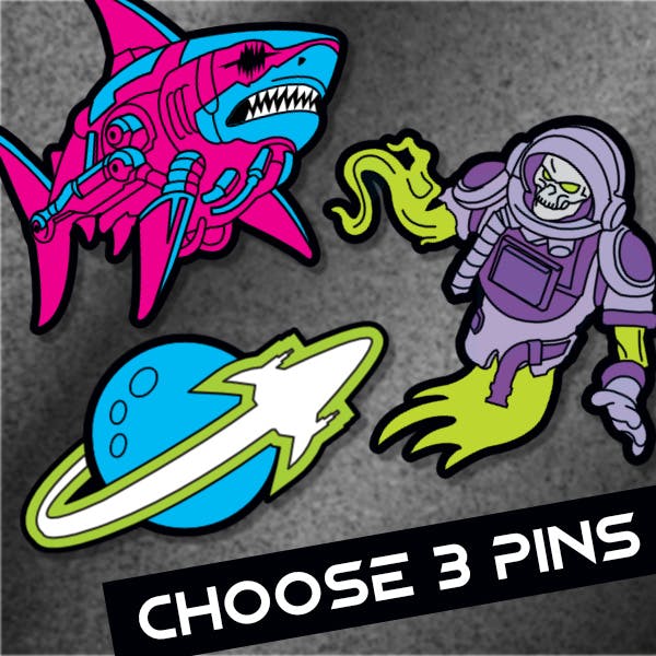 3 Space Raider Faction Pins