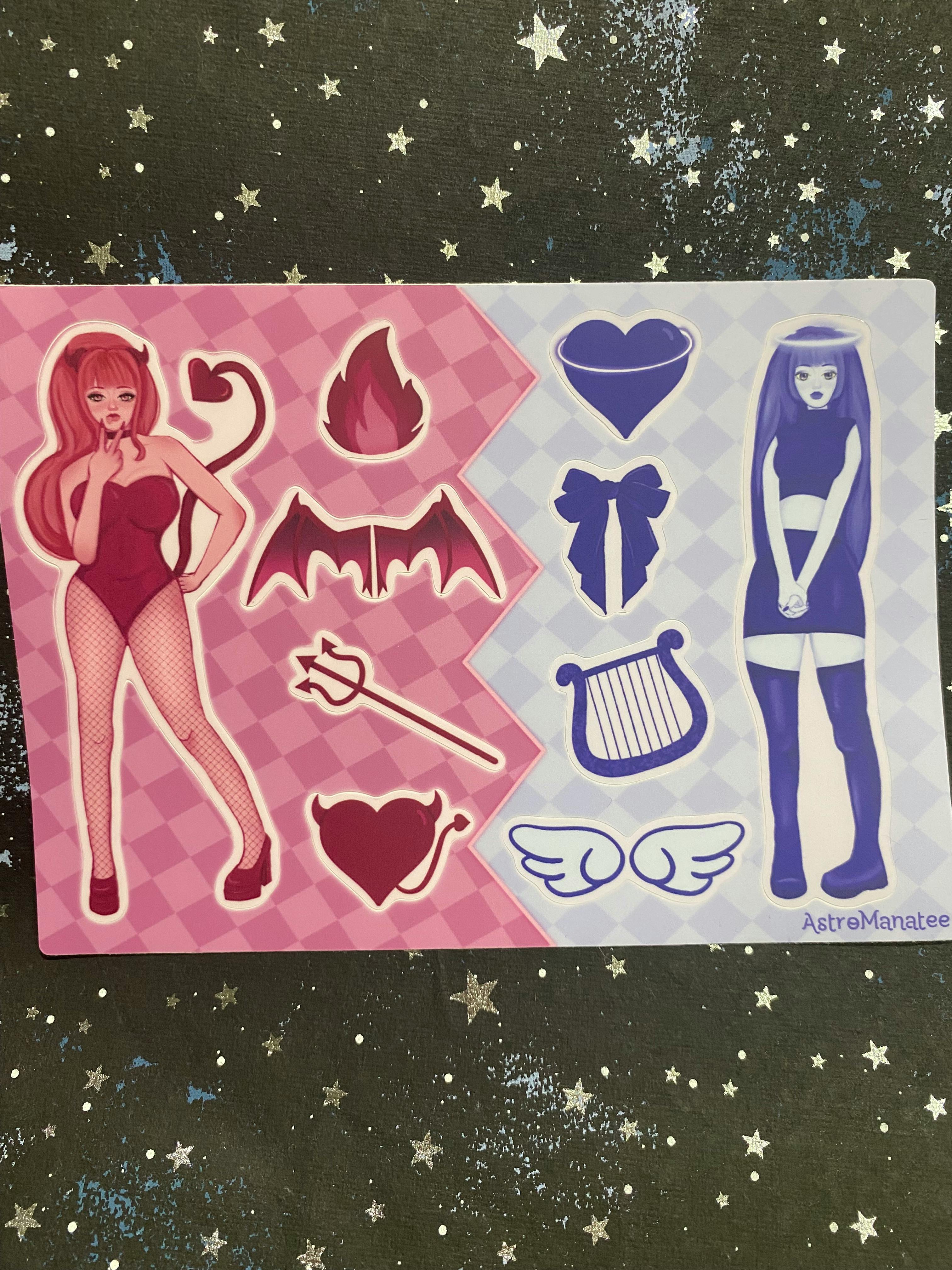 5x7 Venus and Ophelia Waterproof Vinyl Sticker Sheet