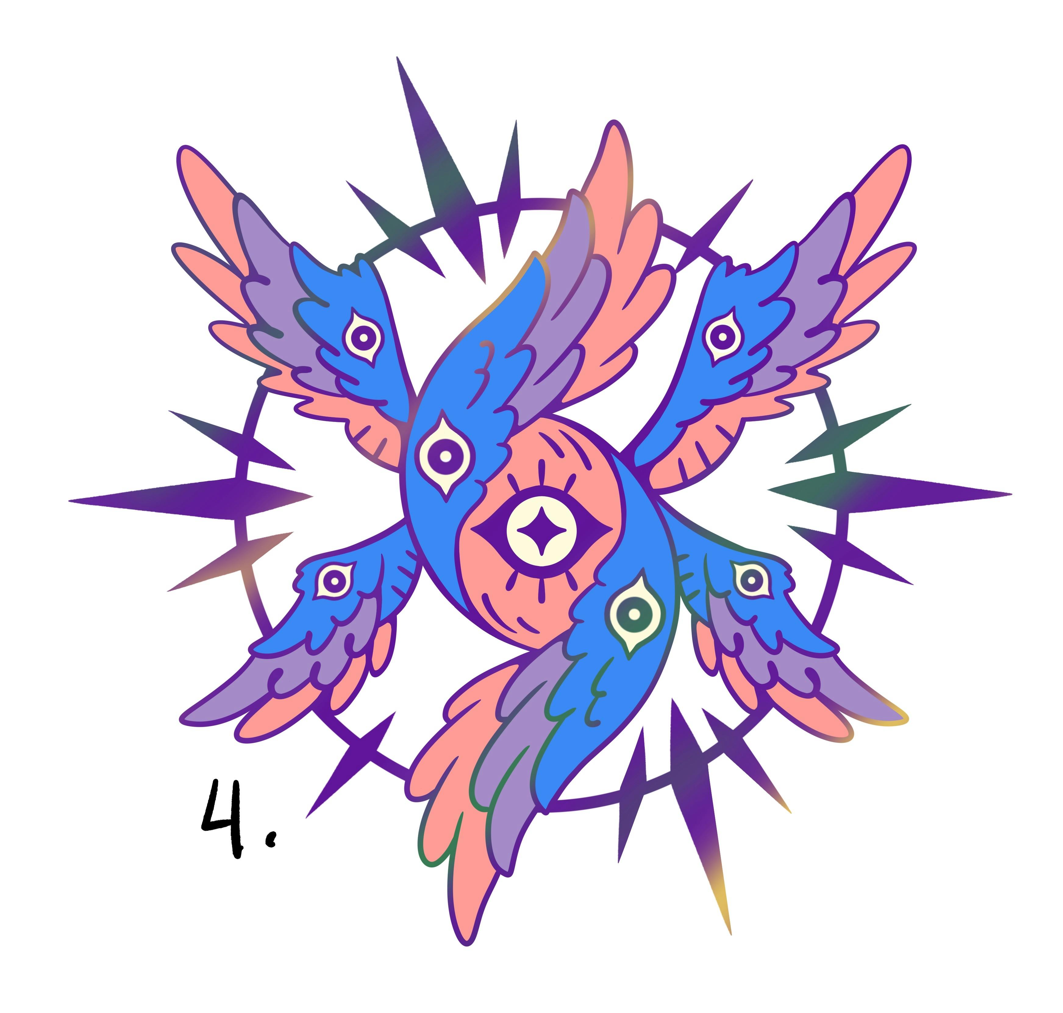 Rainbow/Purple Anodized enamel Blue/Pink