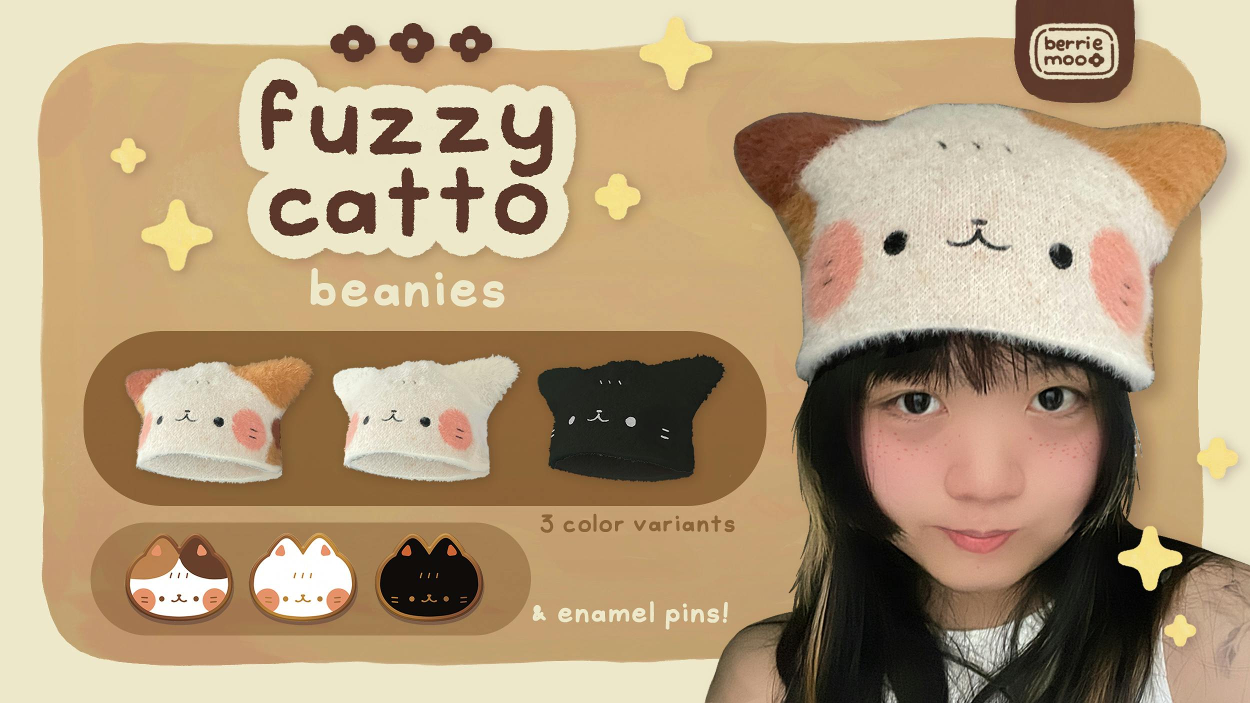 Fuzzy Catto Beanies