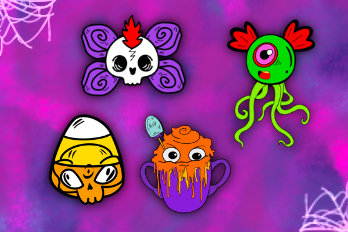 Sticker Pack Of Sweet Treat Creepers (4pcs)