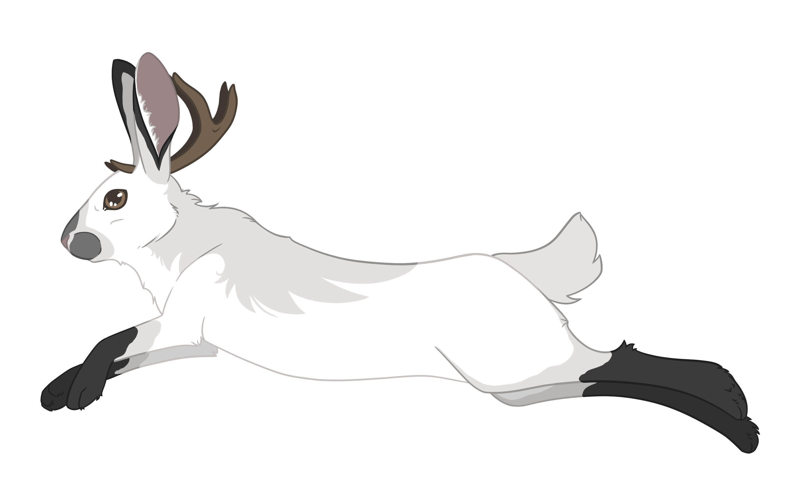 Winter Jackalope Keychain