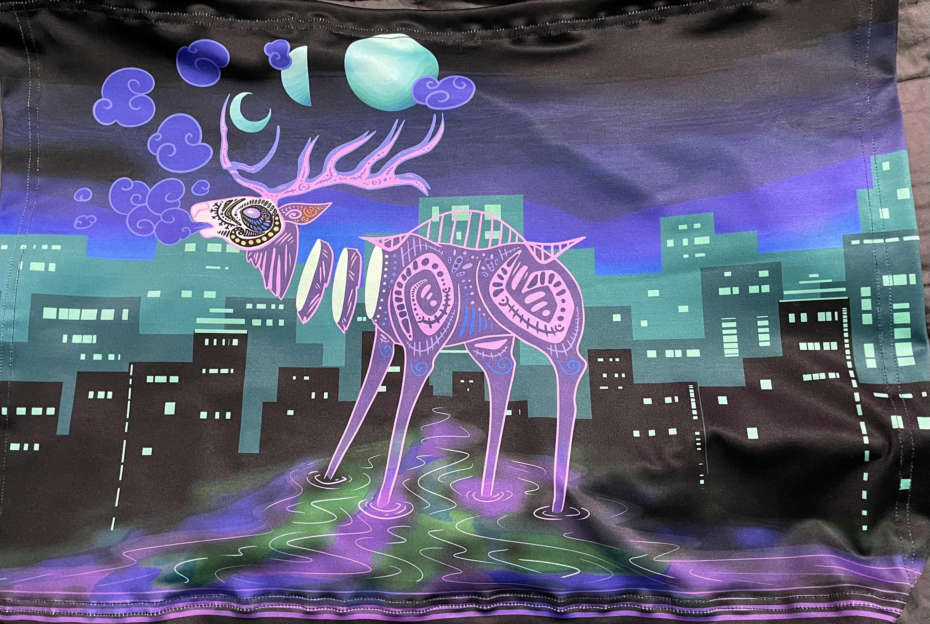 Uv reactive wall tapestry -living bridge deer