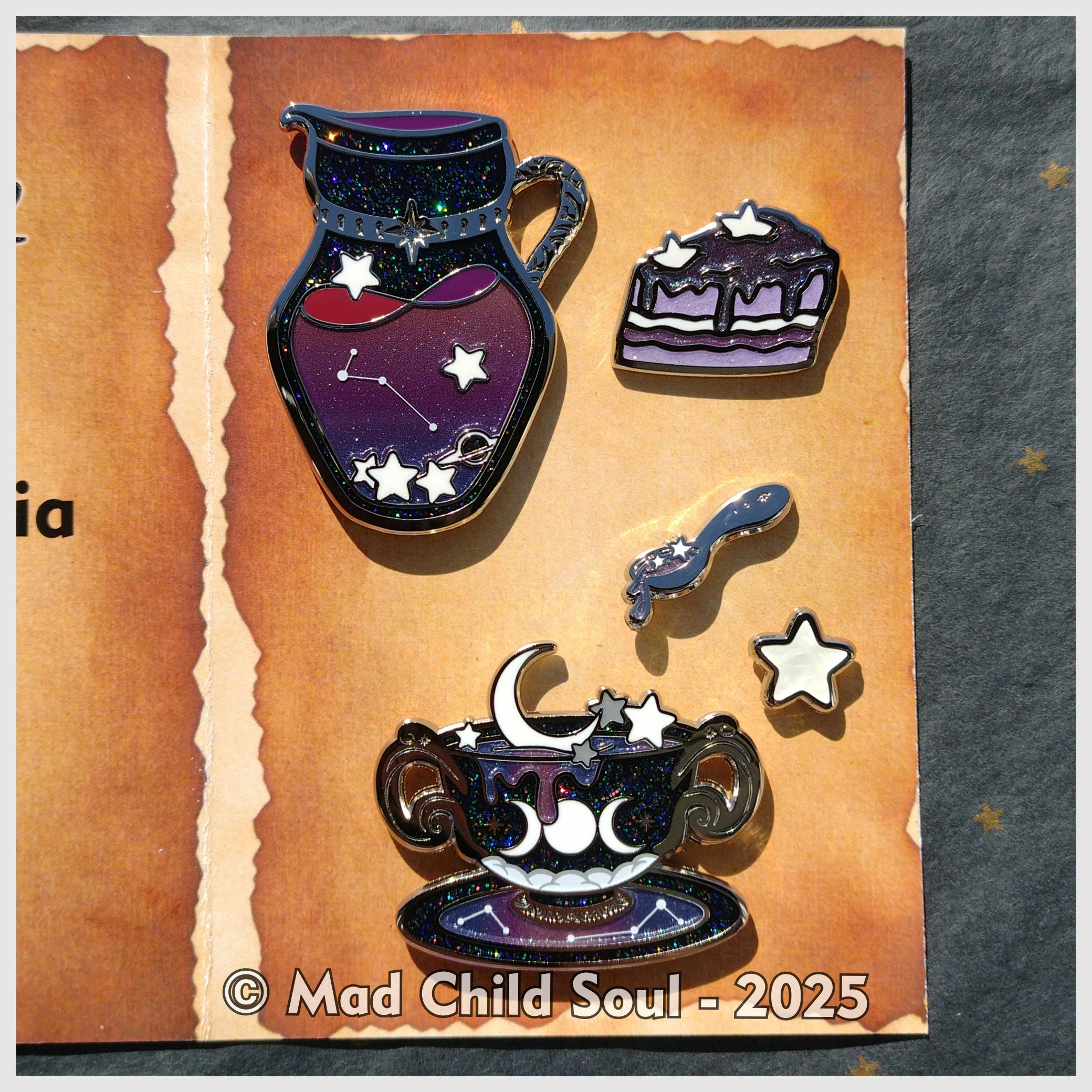 2x PIN + 2x MINI : Astral Tea Set - Deep Space
