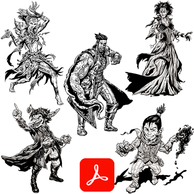 Strange and Unusual Shadowdark Premade 1st Level Characters (PDF)