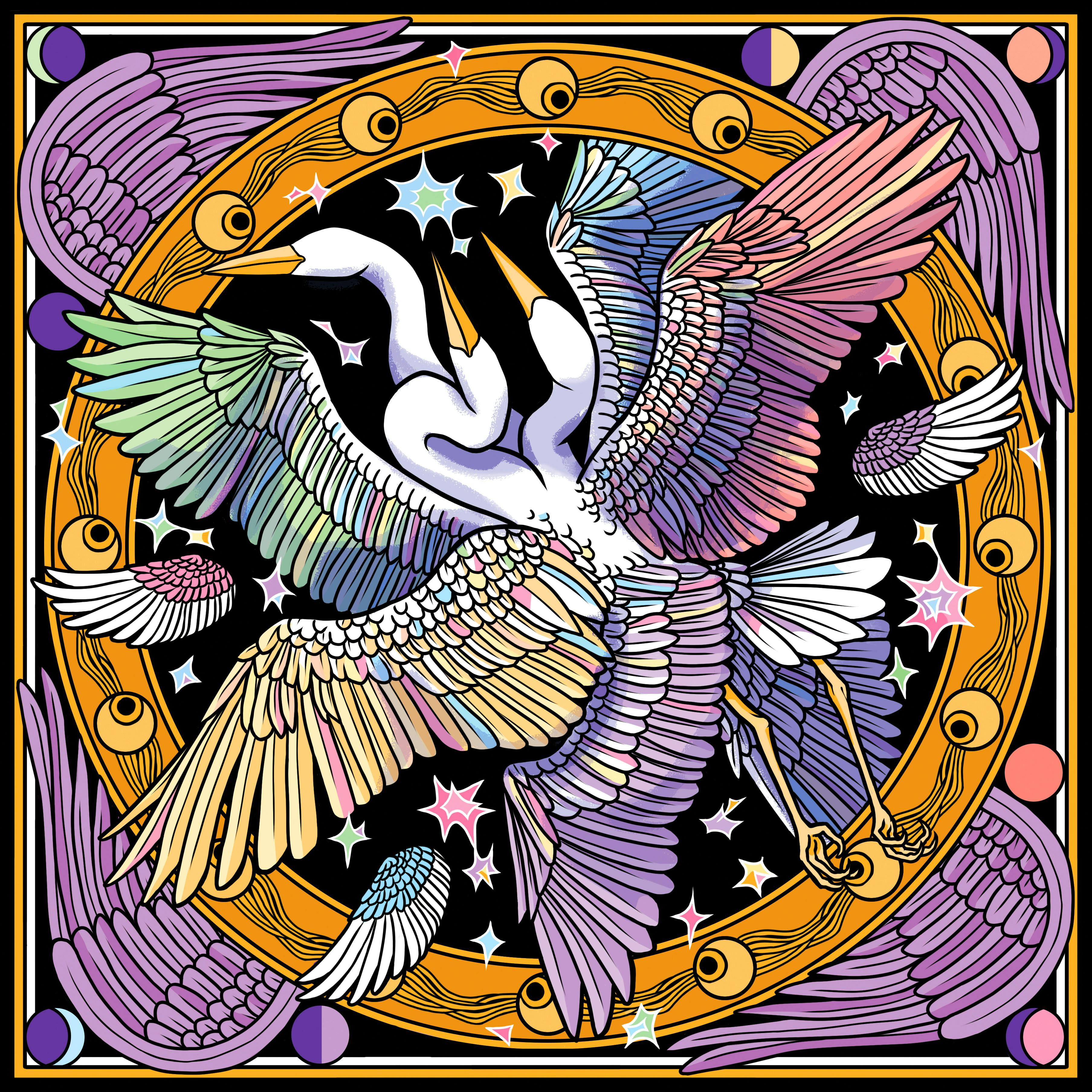 Celestial Heron 21cm Print