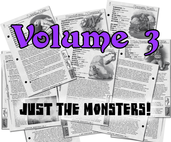 Monsters ONLY from Unnatural Selections Volume 3